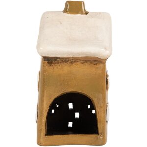 Clayre & Eef Domček Dekorácia 8x7x15 cm Hnedá Béžová