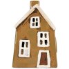 Clayre & Eef Dekoračný domček 12x8x18 cm hnedo-béžový