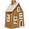 Clayre & Eef Dekoračný domček 12x8x18 cm hnedo-béžový
