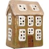 Clayre & Eef Keramický domček 10x7x14 cm zelený-béžový