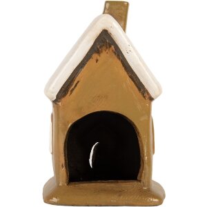 Clayre & Eef Keramický domček 10x10x16 cm – Vianočná dekorácia