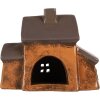 Clayre & Eef Dekoračný domček 20x11x16 cm oranžovo-sivý