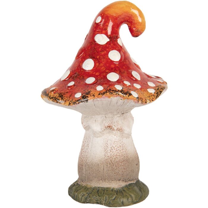 Clayre & Eef Dekoračný hub 11x11x16 cm červeno-biely