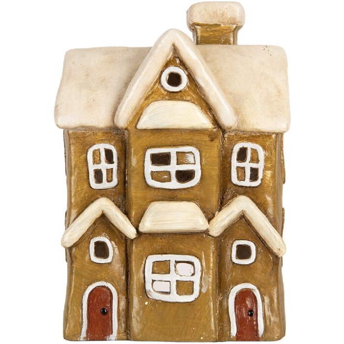 Clayre & Eef 6MG0123 Dekoračný domček 23x15x33 cm Hnedo-béžový