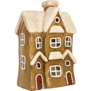 Clayre & Eef 6MG0123 Dekoračný domček 23x15x33 cm Hnedo-béžový
