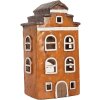 Clayre & Eef Dekoračný dom 20x15x34 cm Oranžovo-sivý
