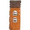 Clayre & Eef Dekoračný dom 20x15x34 cm Oranžovo-sivý