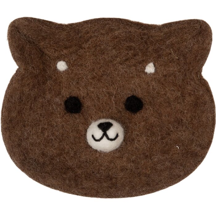 Clayre & Eef 66302 Filcová misa medveď 15x13x3 cm hnedo-biele