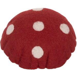 Clayre & Eef Plstený húb 14x14x17 cm červeno-hnedej farby
