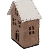 Clayre & Eef Filcový domček 17x9x19 cm hnedá/biela