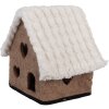 Clayre & Eef 66306 plstený domček dekorácia hnedo biely 13x10x13 cm