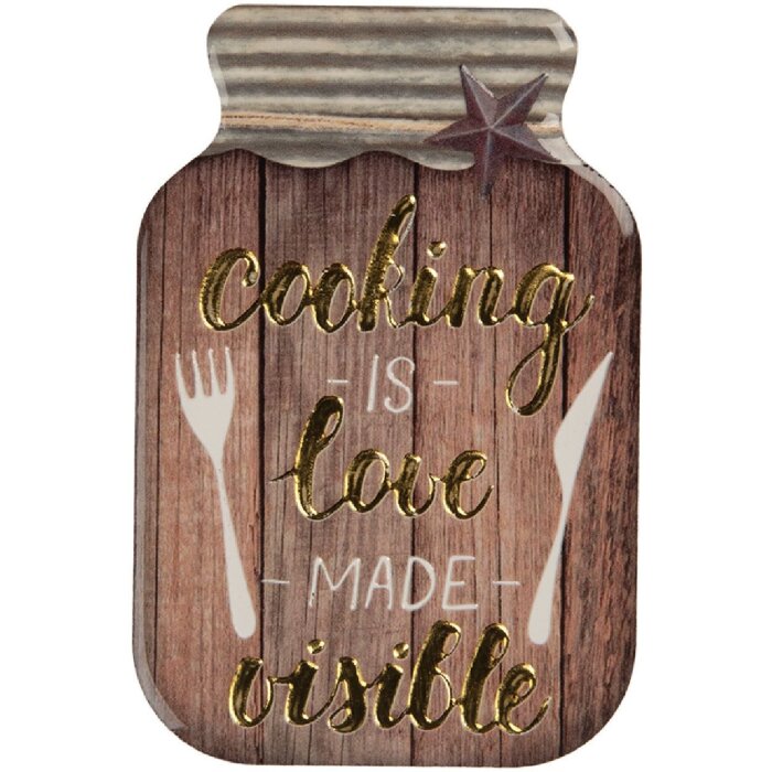 Clayre & Eef Magnet 5x1x8 cm Hnedá-Zlatá