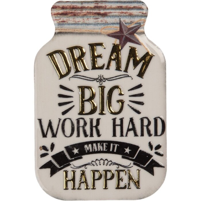 Clayre & Eef 66372 Magnet 5x1x8 cm Bielo-zlatý