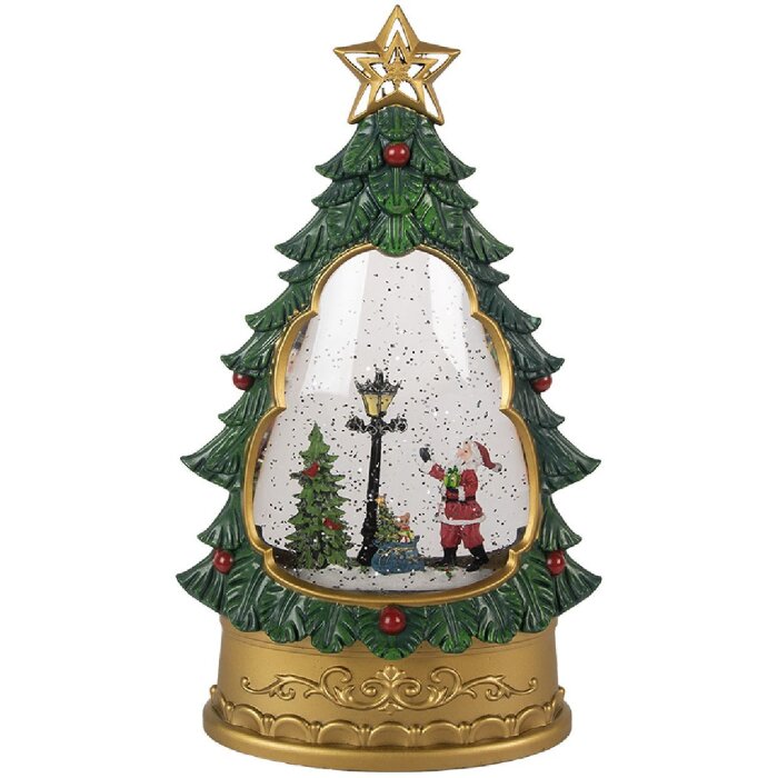 Clayre & Eef 66407 Vianočný stromček Santa Claus 17x9x28 cm