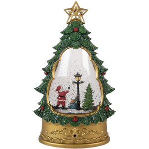 Clayre & Eef 66407 Vianočný stromček Santa Claus 17x9x28 cm