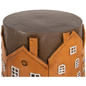 Clayre & Eef 6MG0128 Záhradný stolík Ø 39x39 cm Oranžovo-sivý