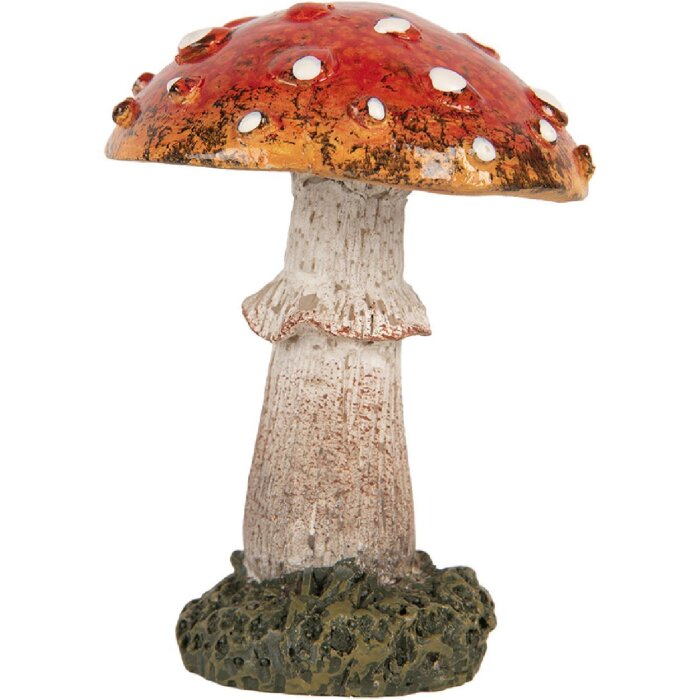 Clayre & Eef Dekoračný hríb Ø 6x8 cm Červeno-biely