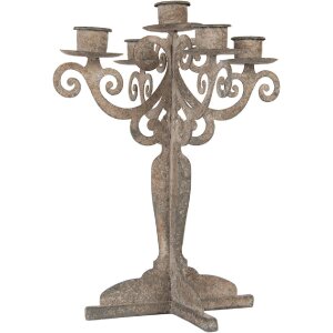 Clayre & Eef 6Y5818 svietnik 26x26x35 cm sivobéžový