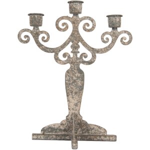 Clayre & Eef 6Y5821 svietnik 26x16x35 cm sivý