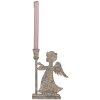 Clayre & Eef 6Y5823 Sviečnik Anjel 20x9x28 cm sivobéžový