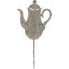 Clayre & Eef 6Y5828 Záhradný čajník 20x1x40 cm Sivobéžový
