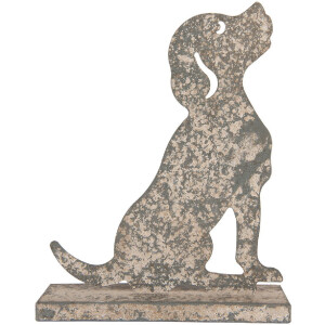 Clayre & Eef Dekorácia Pes 16x8x19 cm Sivá Béžová