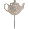 Clayre & Eef Záhradný dekoratívny čajník 26x1x35 cm sivobéžový