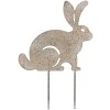Clayre & Eef 6Y5832 Záhradný kolík Králik 28x1x41 cm sivý a béžový