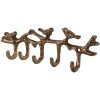 Clayre & Eef 6Y5883 Vešiak na stenu 18x2x6 cm zlatý