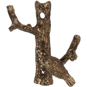 Clayre & Eef 6Y5885 Nástenný vešiak 9x4x9 cm zlatý