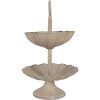Clayre & Eef Etagere 2-poschodová Ø 15x24 cm sivobéžová