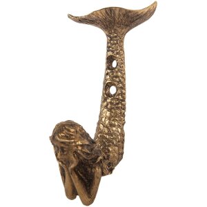 Clayre & Eef 6Y5889 Nástenný háčik 5x4x10 cm zlatý