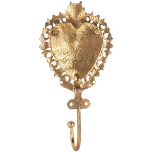 Clayre & Eef 6Y5893 Nástenný vešiak 7x4x15 cm zlatý