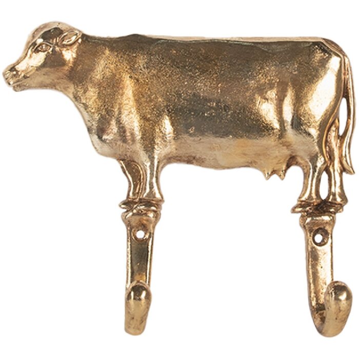 Clayre & Eef 6Y5895 Nástenný vešiak 17x4x15 cm zlatý