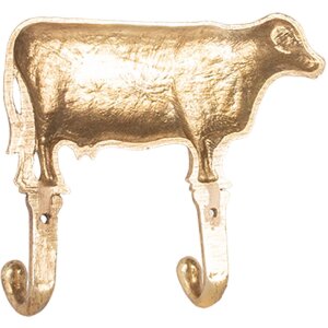 Clayre & Eef 6Y5895 Nástenný vešiak 17x4x15 cm zlatý