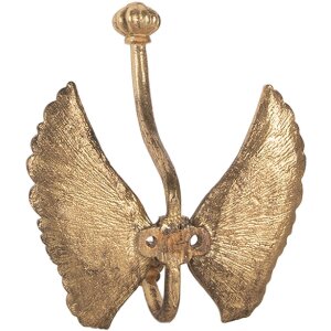 Clayre & Eef 6Y5896 Nástenný háčik 12x6x13 cm zlatý