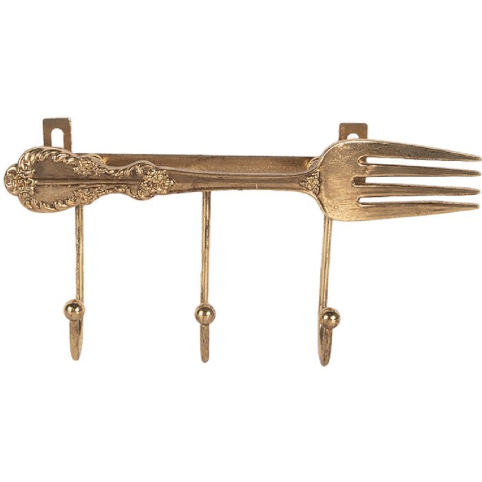 Clayre & Eef Háčik na stenu 18x4x9 cm Zlatý