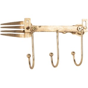 Clayre & Eef Háčik na stenu 18x4x9 cm Zlatý