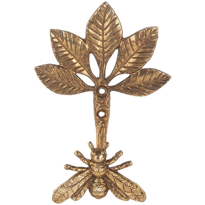 Clayre & Eef Háčik na stenu 10x6x14 cm zlatý