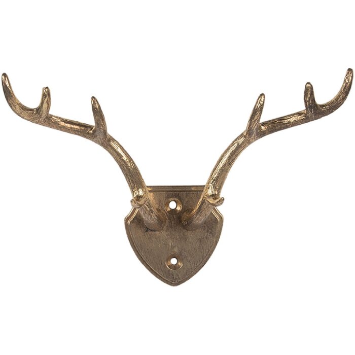 Clayre & Eef 6Y5899 nástenný vešiak 17x8x12 cm zlatý