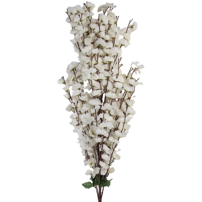 Clayre & Eef Dekoračná vetva s kvetmi 15x10x100 cm Béžová