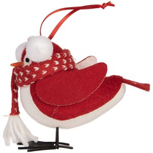 Clayre & Eef Dekoračný vták 12x7x10 cm