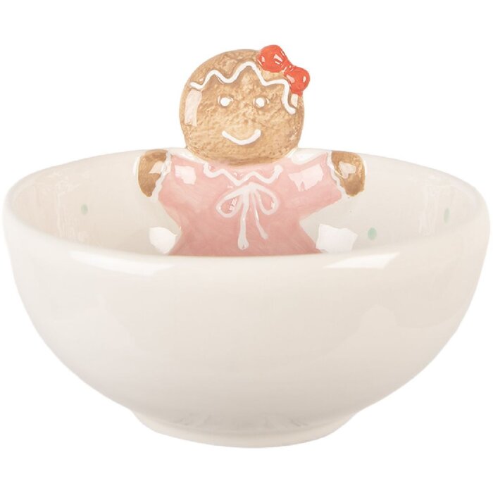 Clayre & Eef 6CE2216 Misa 18x17x12 cm Bielo-Ružová 700 ml