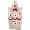 Clayre & Eef Dekoračný LED domček 11x9x22 cm sivobielý