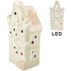 Clayre & Eef Dekoračný domček LED 11x9x22 cm zelený