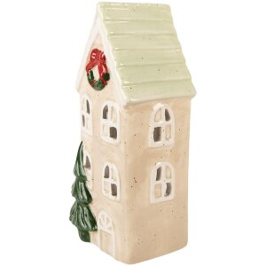 Clayre & Eef Domček 9x8x20 cm - Keramická vianočná dekorácia