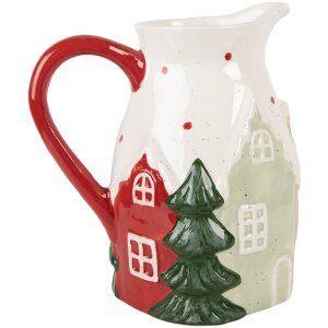 Clayre & Eef Váza Dekoratívna 19x14x20 cm Bielo-Zelená Keramika