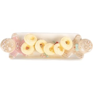 Clayre & Eef Misa 31x10x5 cm Keramická bielo-hnedá