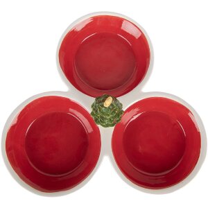 Clayre & Eef 6CE2225 Misa 26x26x10 cm červeno-biela keramická