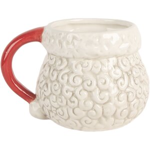 Clayre & Eef 6CEMU0201R Hrnček 550 ml biely/červený